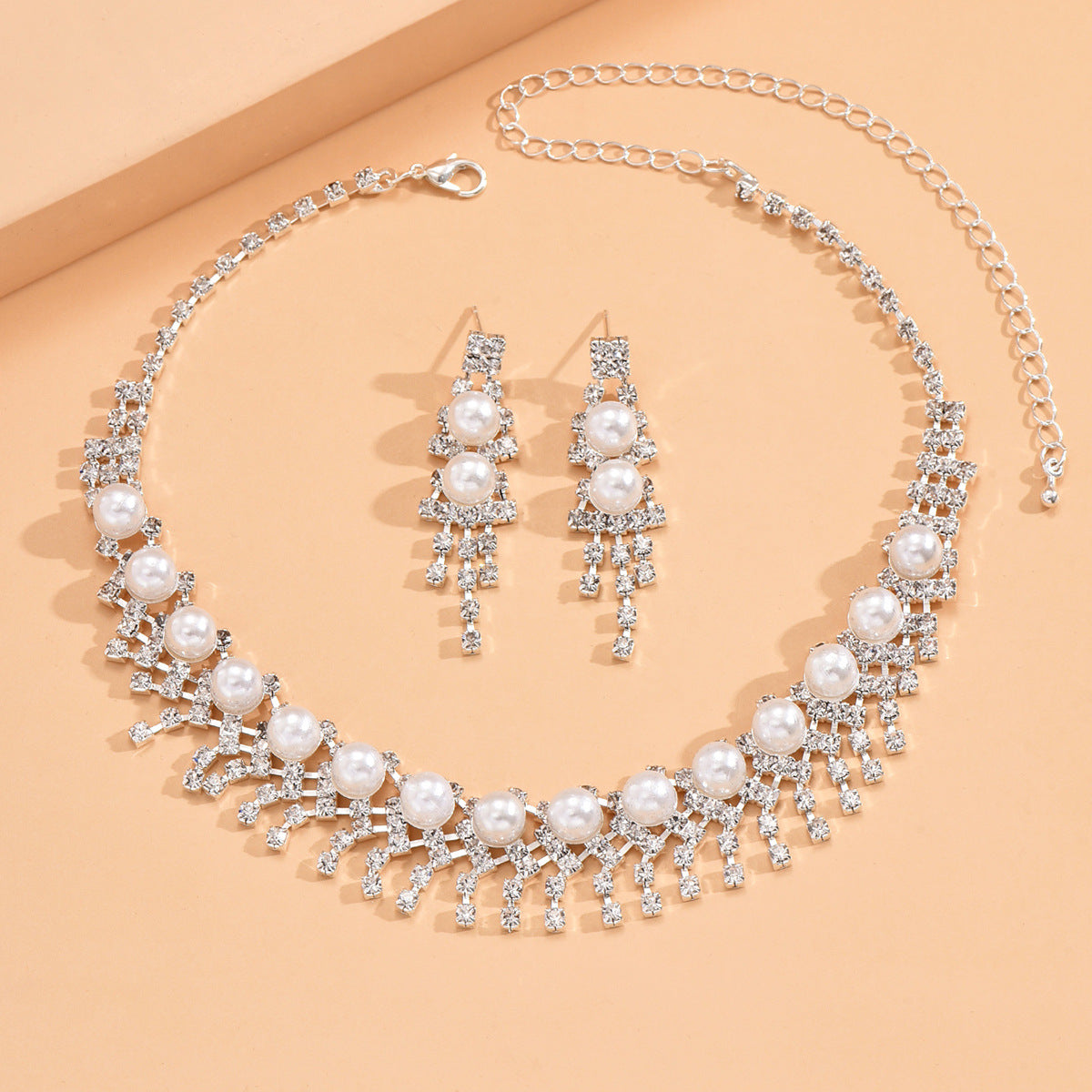 Ensemble de bijoux Femmes Imitation Pearl CZ 2Pcs