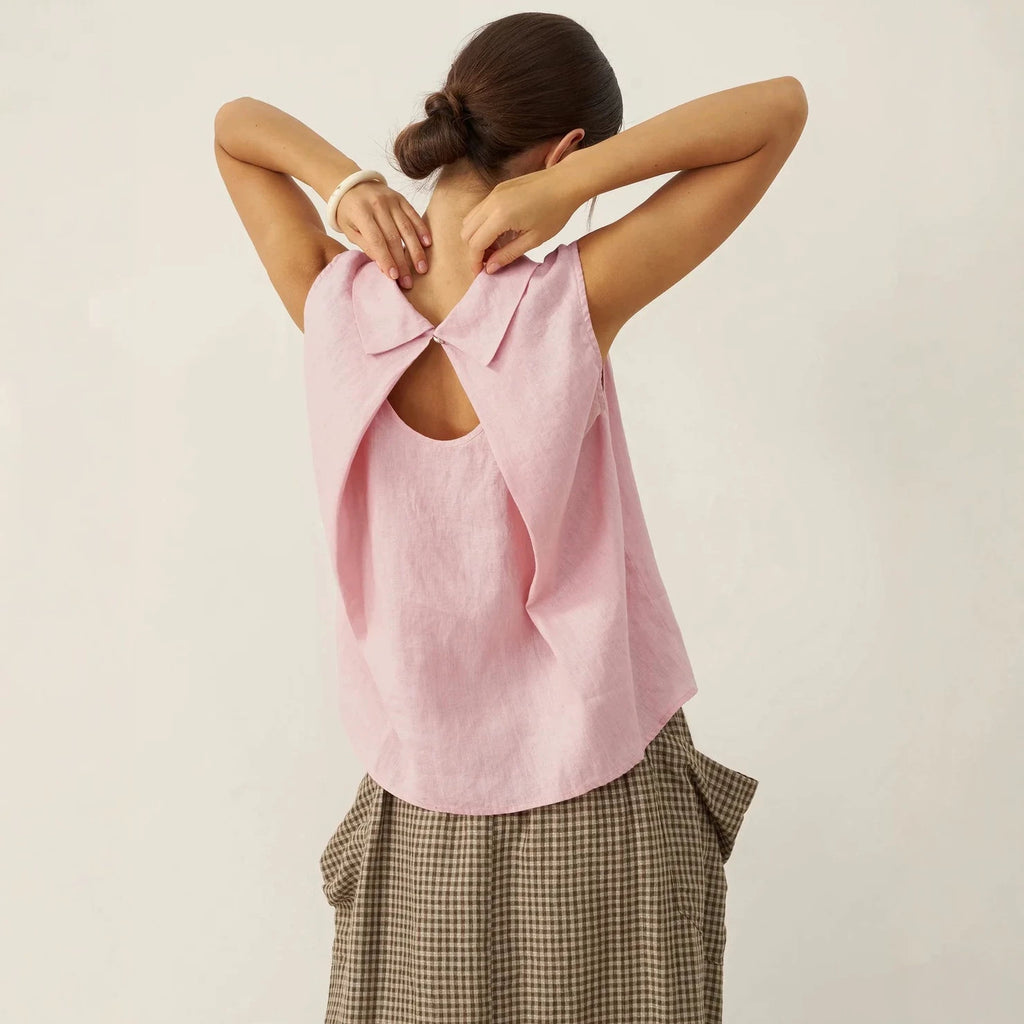 Linen Sleeveless Blouse for Women