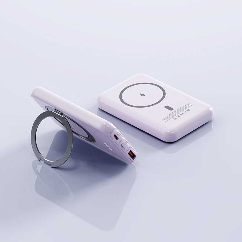 Aspiration magnétique avec chargeur sans fil de support portable 5000mAh Alimentation mobile