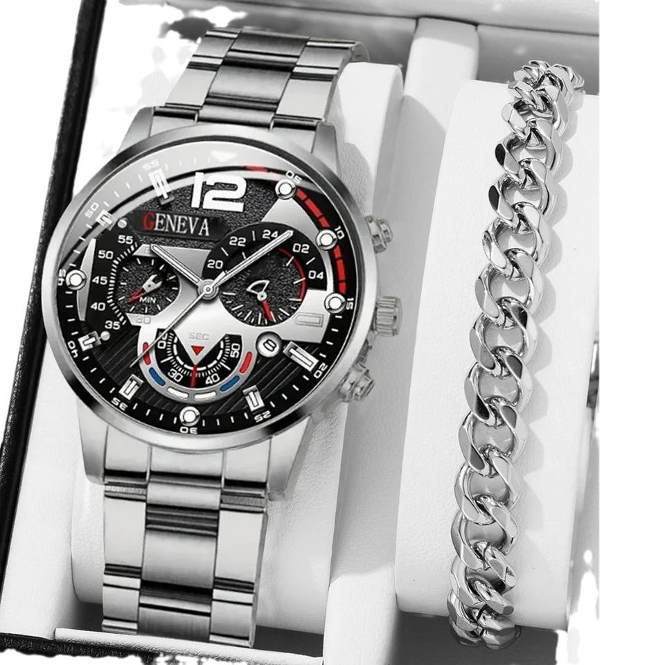Montres d'affaires Tempérament pour hommes Ceinture d'acier cross