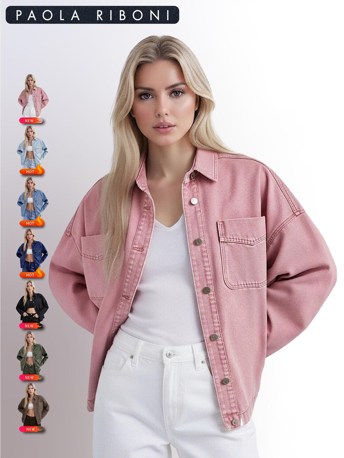Veste de denim décontractée pour femme avec poches