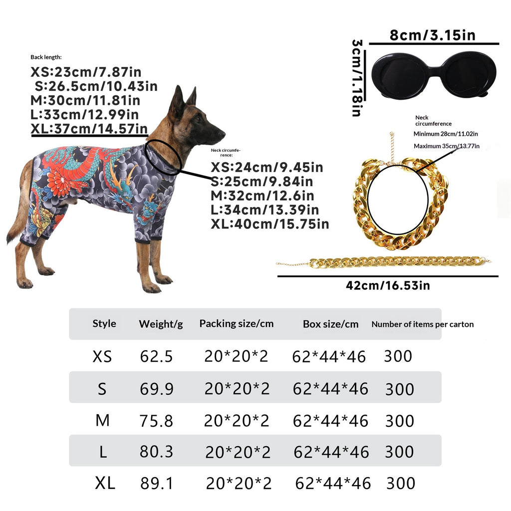 Vêtements de chien de tatouage à quatre pattes