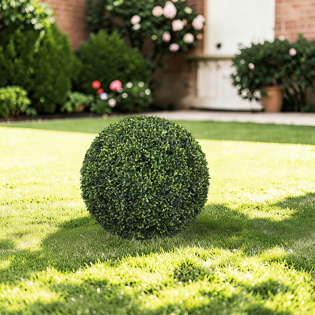 18.5IN Balles topiaires Plantes artificielles de faux bois à l'extérieur Grandes sphères décoratives vertes