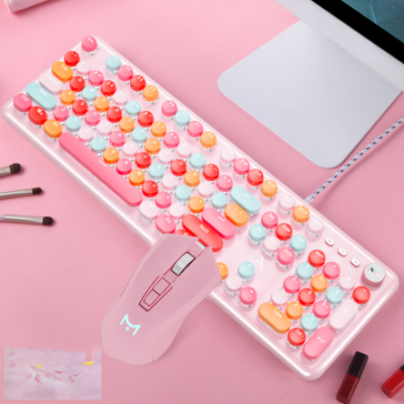 Macaron Clavier mécanique filé et jeu de souris de l'axe vert