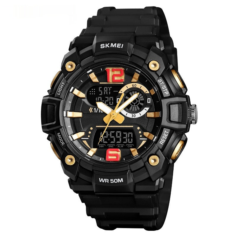 Black Gold Multi-fonctionnel Waterproof Homme Montre électronique