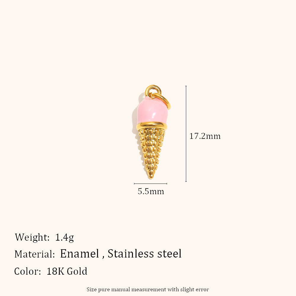 Croissant Donut Ice Cream Pendentif acier inoxydable