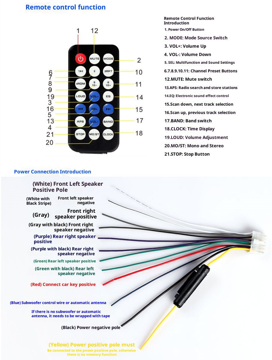 Advanced Petite voiture Bluetooth lecteur multimédia