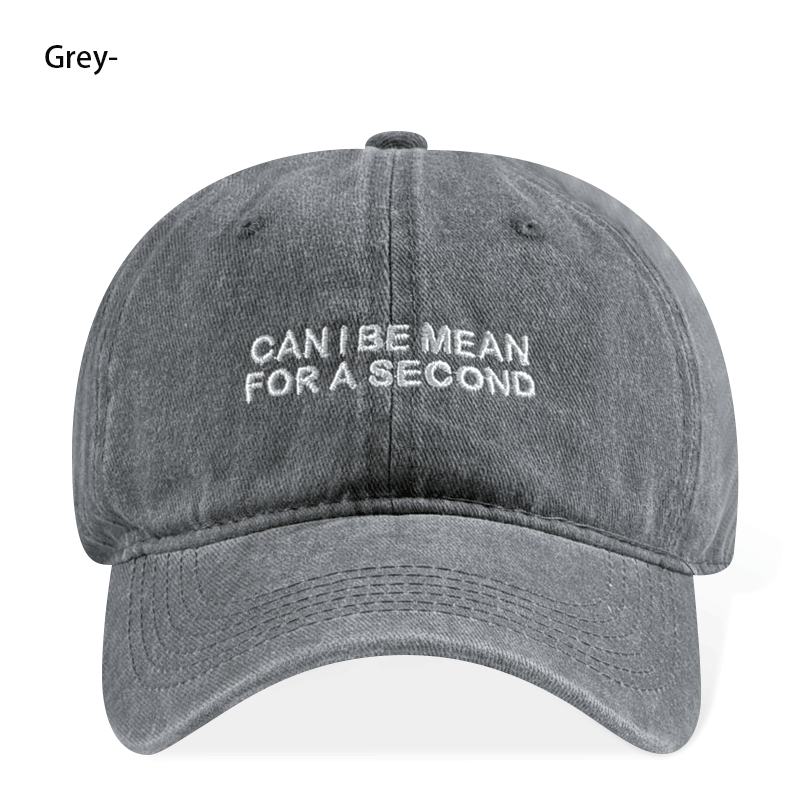 Casquette de baseball en coton lavé de la marine avec une citation en sassy