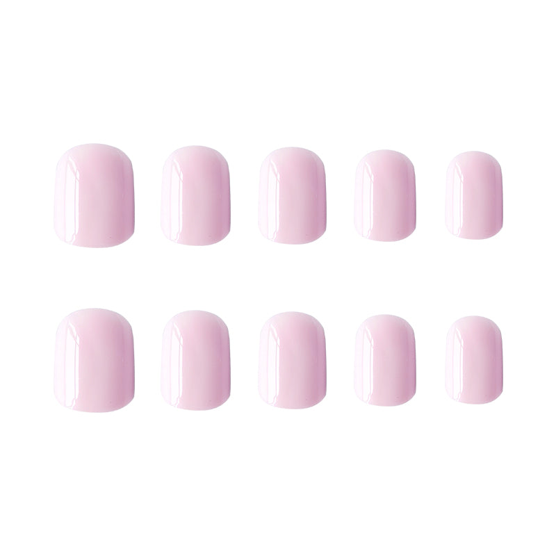 24 pièces Short Square Minimalist Fashion Nail Polish Set en couleur rose Pure Desire. Longue Pr
