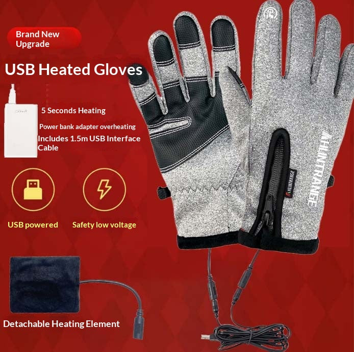 Cyclisme chauffé par USB pour les hommes et les femmes Et des gants en temps froid