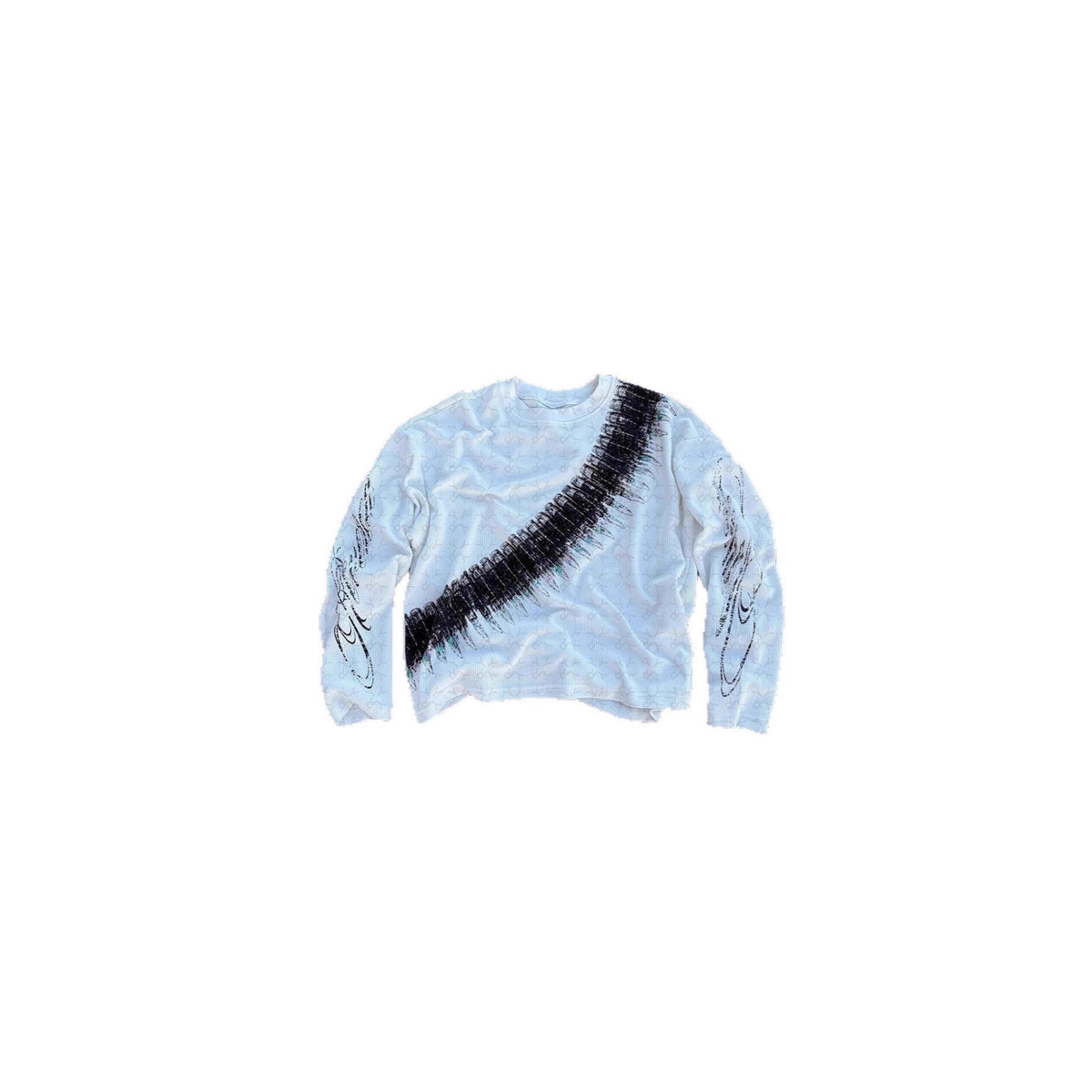 Sweat-shirt col rond imprimé avec manches longues