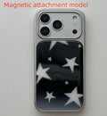 Boîtier de téléphone magnétique noir Ombre Star plaqué argent