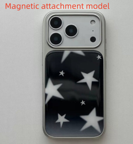 Boîtier de téléphone magnétique noir Ombre Star plaqué argent