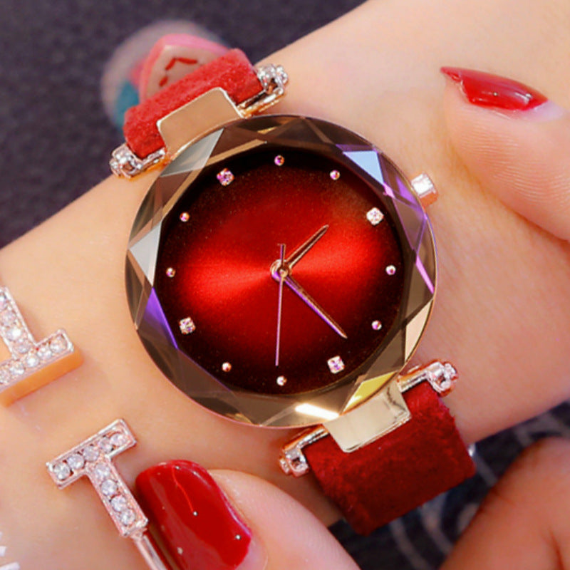 Ceinture en cuir mode Casual Colorful Femmes Montre Quartz