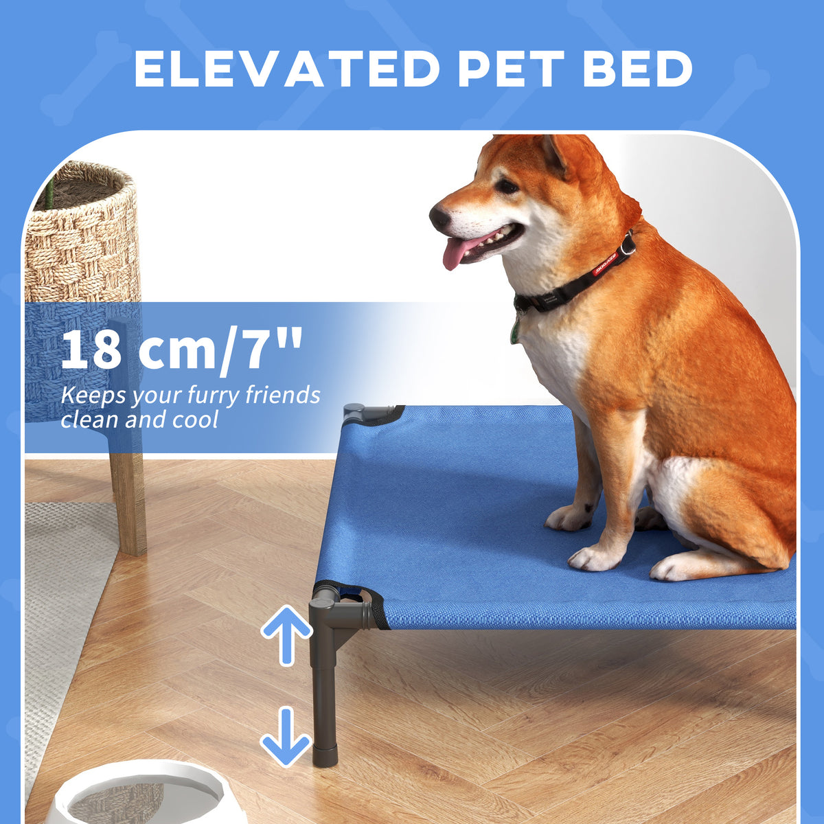 Lit de chien élevé Lit de chien élevé avec cadre métallique robuste et respirant Oxford tissu pour I