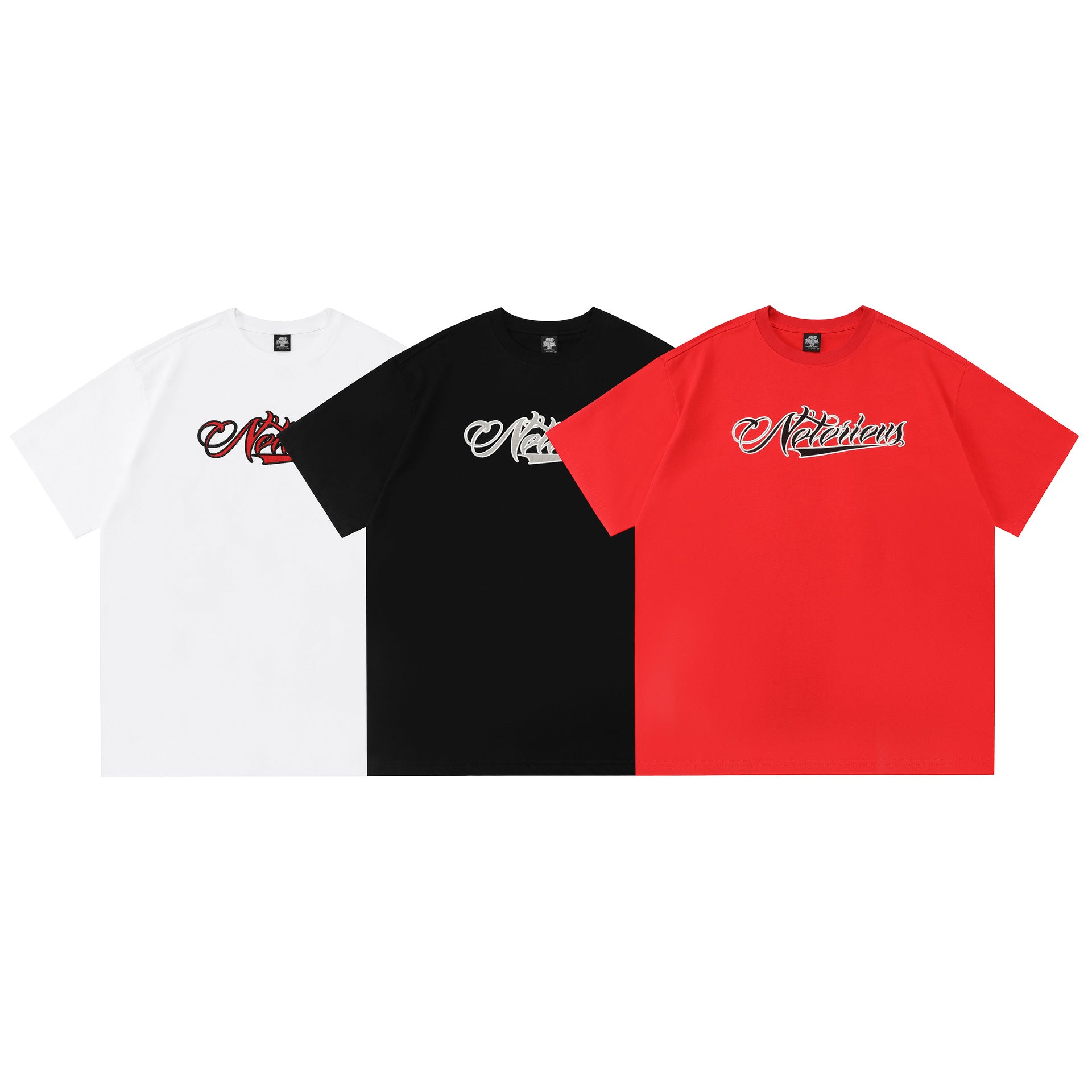 Tee-shirt à manches courtes agrafées brodé plus de taille