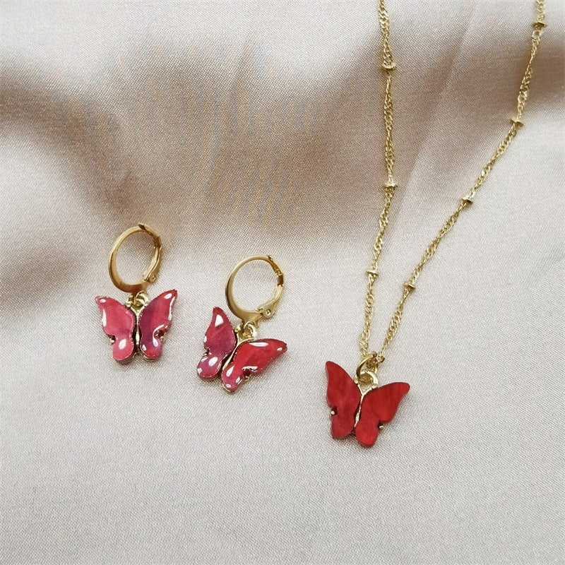 Boucles d'oreilles et colliers acryliques couleur