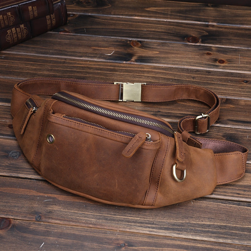 Sac de poitrine en cuir de grande capacité pour les hommes