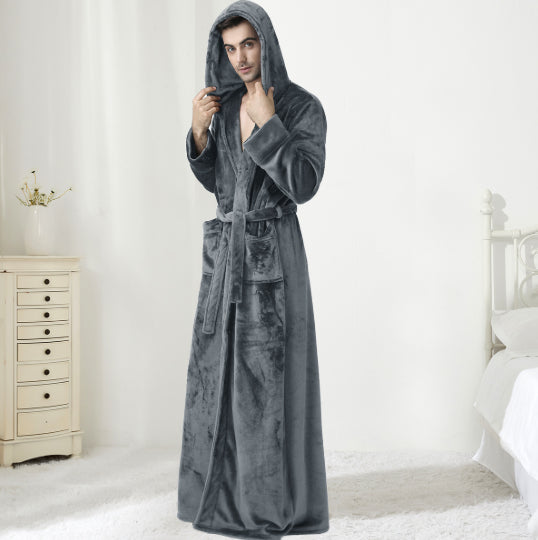 Warm and Soft Hooded Fleece Robe for Couples