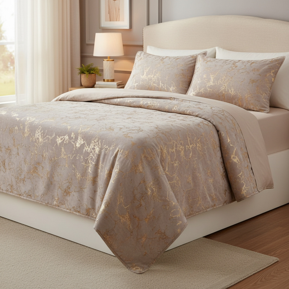 Set de confort de style métallisé 3-Piece Rock Brown Et Roi