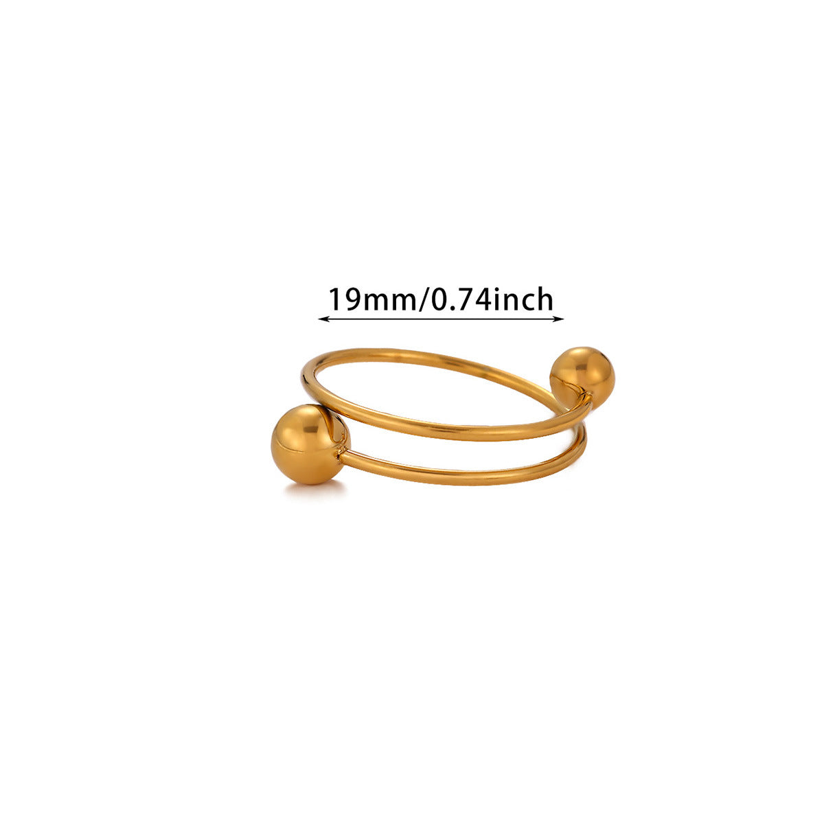 Ins Style Minimalist Acier inoxydable Anneau ouvert