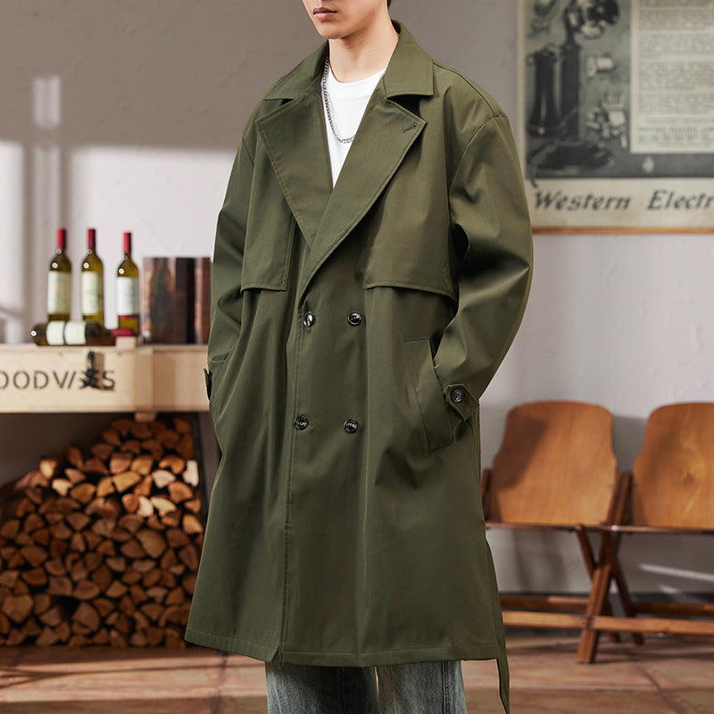 Manteau de tranchée polyvalent de couleur unie