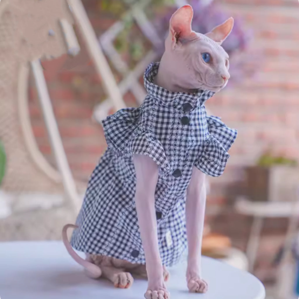 Kitten Été Cool et Respirant Robe en Plaid de coton