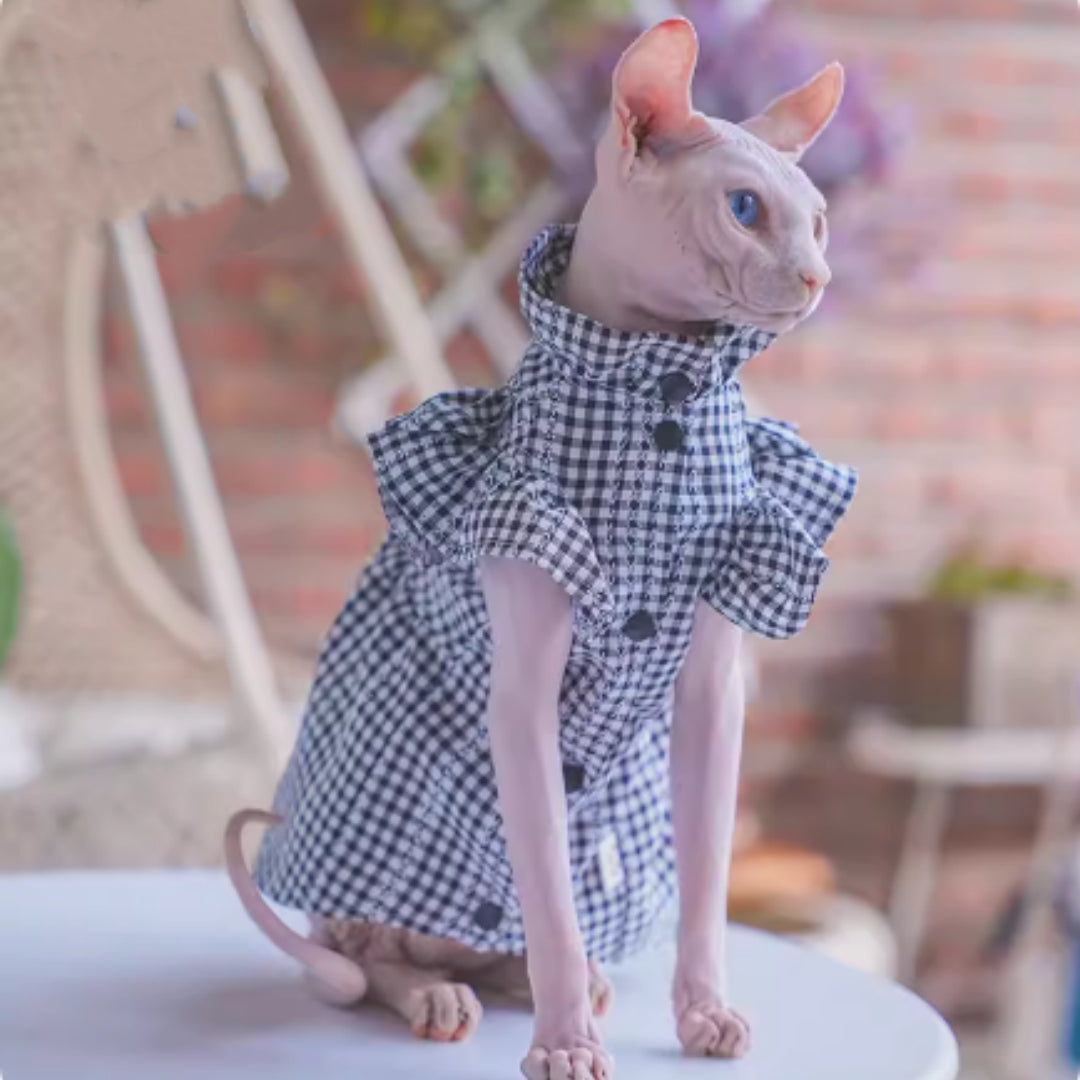 Kitten Été Cool et Respirant Robe en Plaid de coton