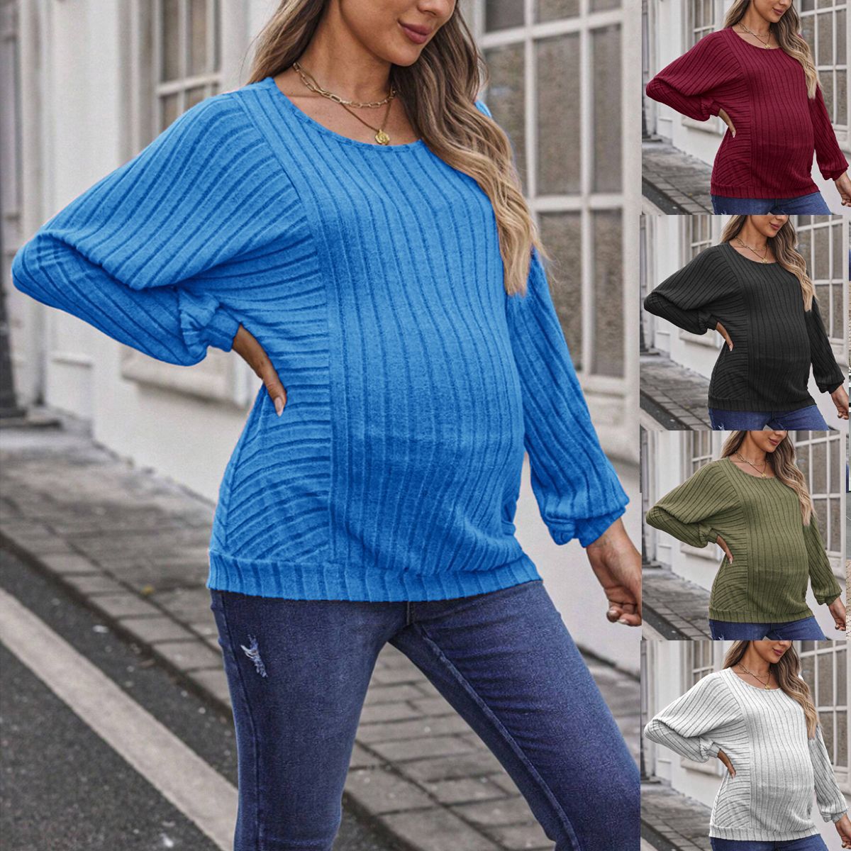 Femmes Confortable Casual Solid-color Top avec manches Lanterne