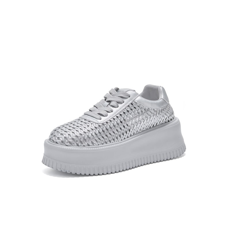 Femmes Mode Casual Chaussures à manches creuses avec des semelles épaisses