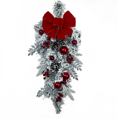 Fleurs floquées de Noël-1 pièce