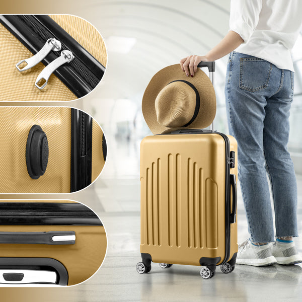 Quatre rayures verticales dans une valise