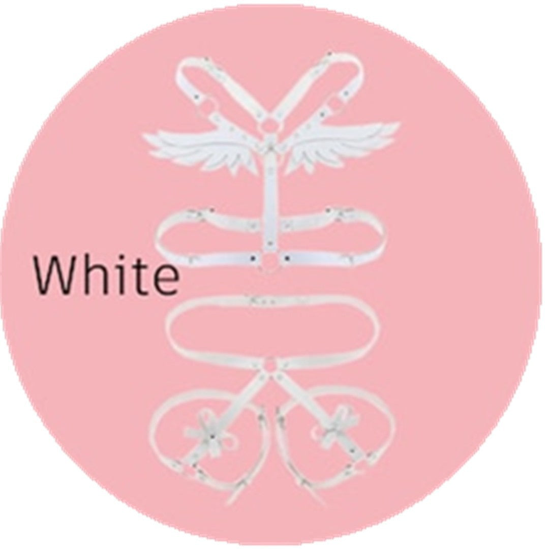 Ceinture de chaîne multicouche en cuir Angel Wings