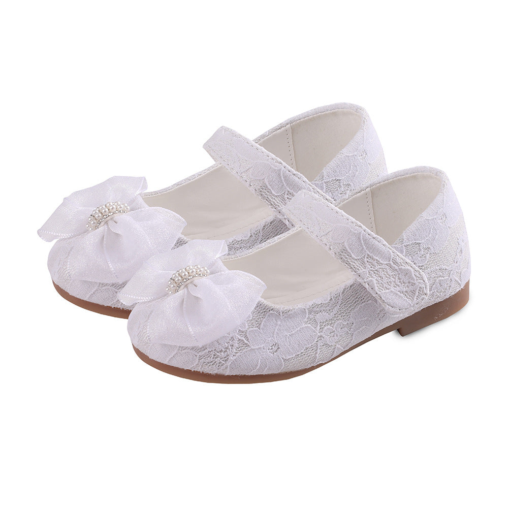 Princesse Chaussures Bow Dentelle Mariage Fleur fille