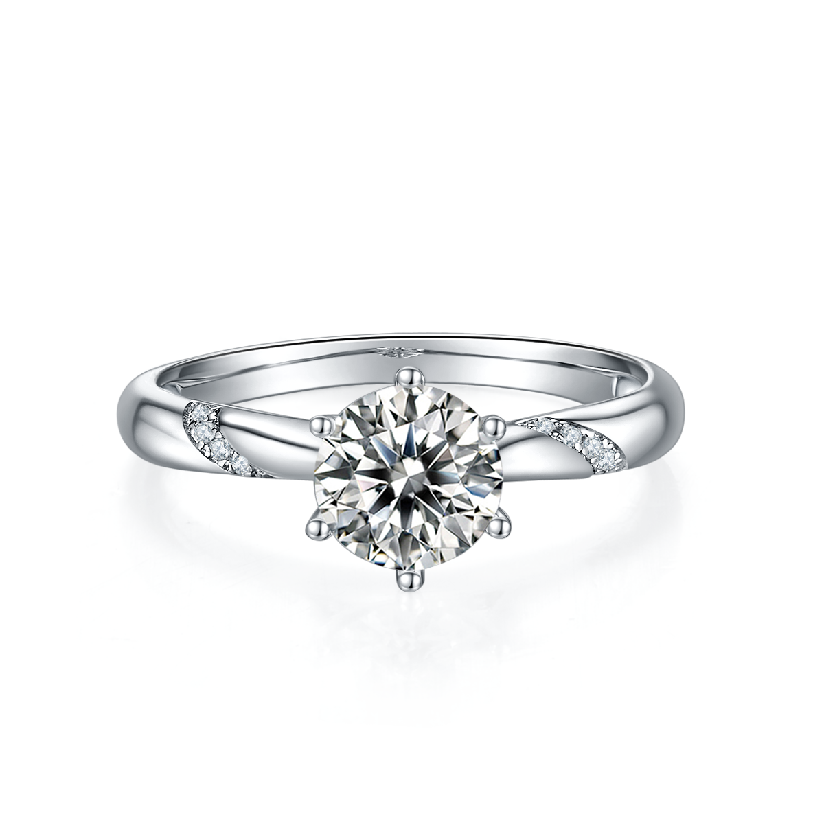 S925 Argent Sterling 1ct Moissanite bague de fiançailles
