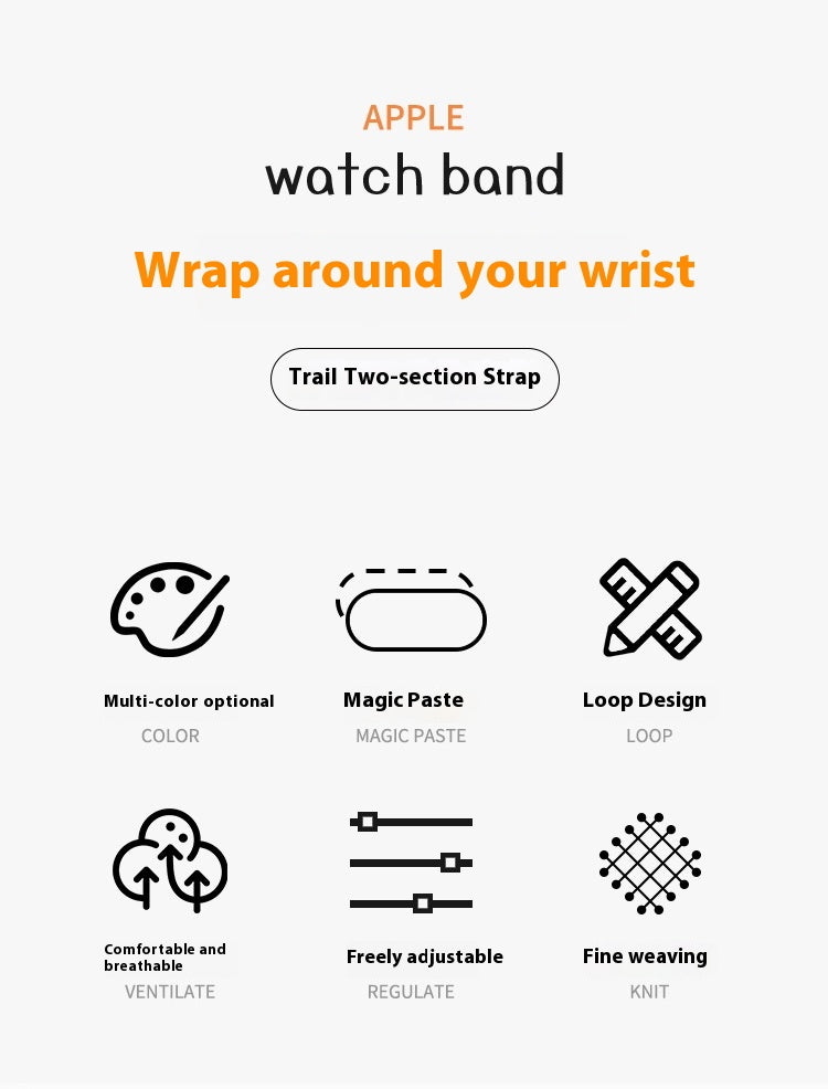 Convient pour la bande de montres Wild Trail Loop Nylon Deux sections modifiées