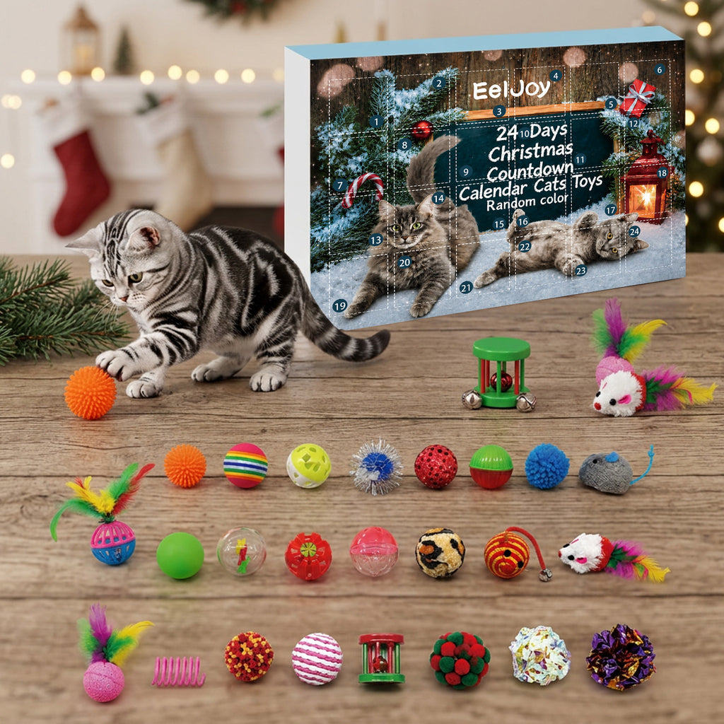 AelJoy 24-Jour Noël Calendrier de l'Avent Jouet de chat