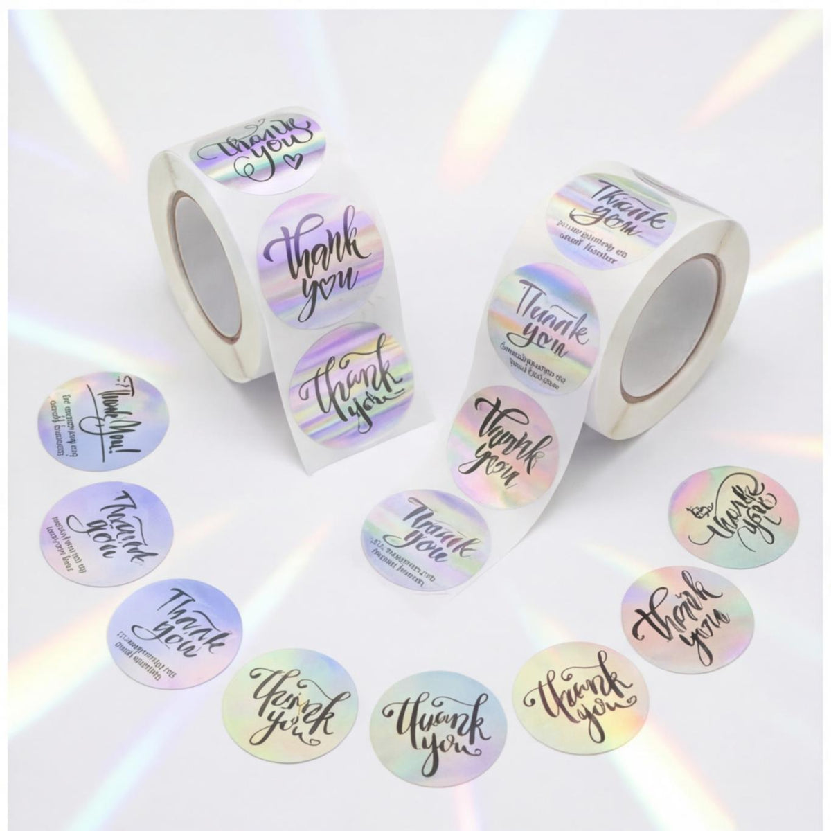 Stickers 1000 Merci, 2 Rolls; Stickers Merci avec Designs de coeur; Etiquette Adhésive