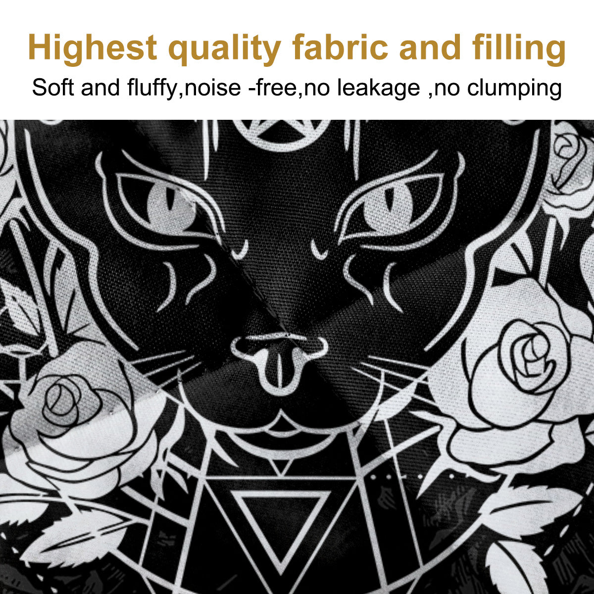 3-Piece Cat Printed Quilt Set Soft Lightweight Microfiber Bedspread Black and Whi
