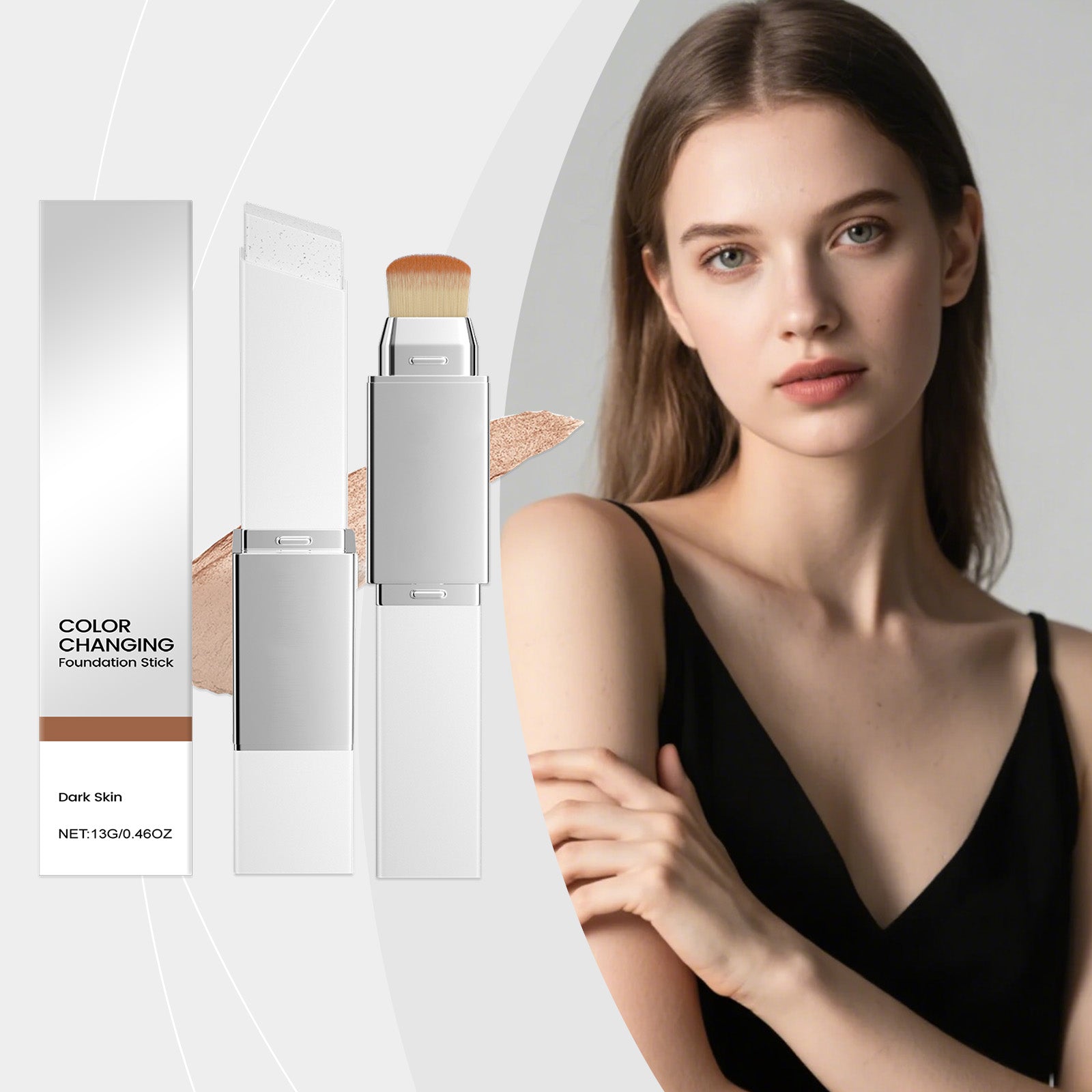 2-en-1 Color-Changing Foundation Stick Deep Skin Tone