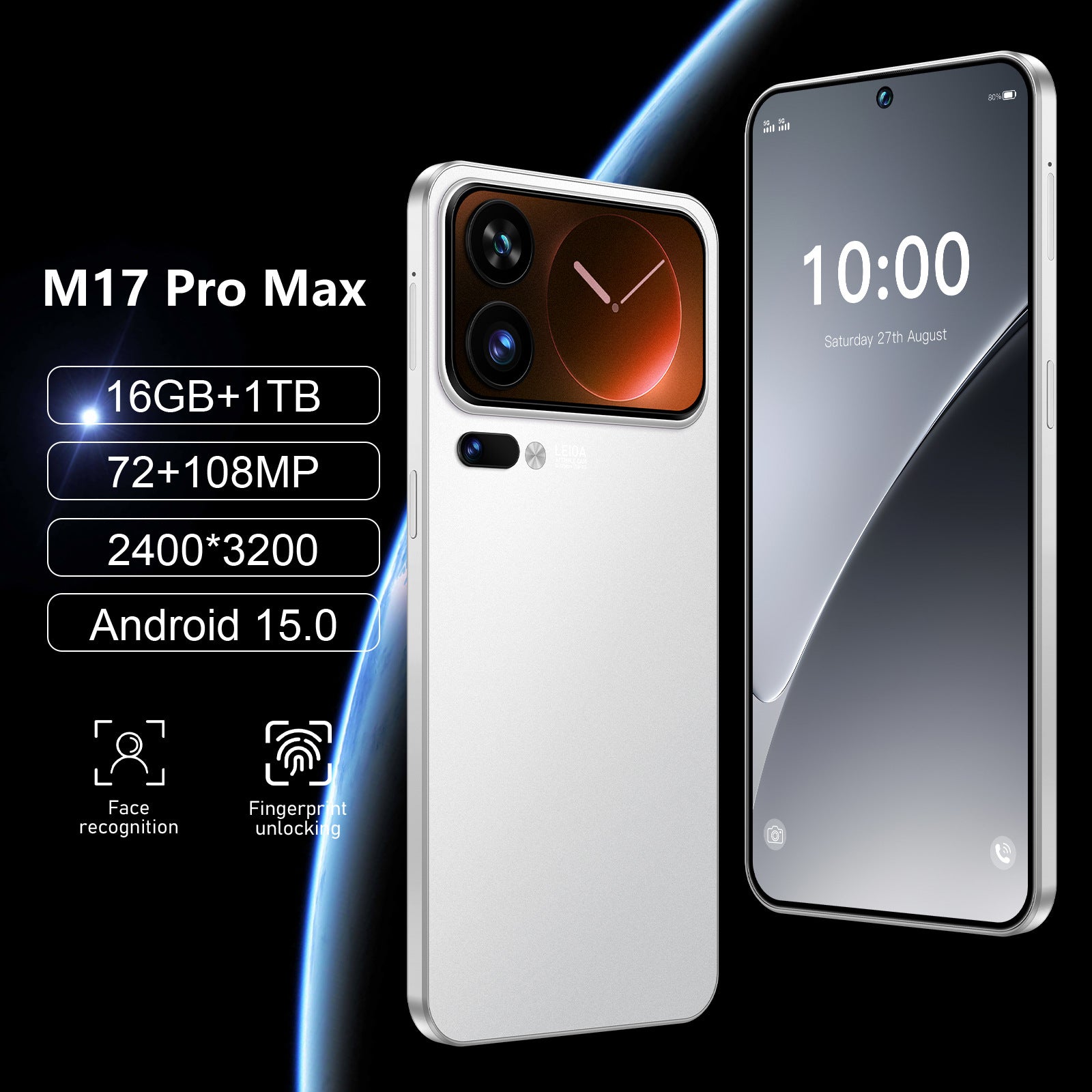 M17 Pro Max Téléphone avec grand écran