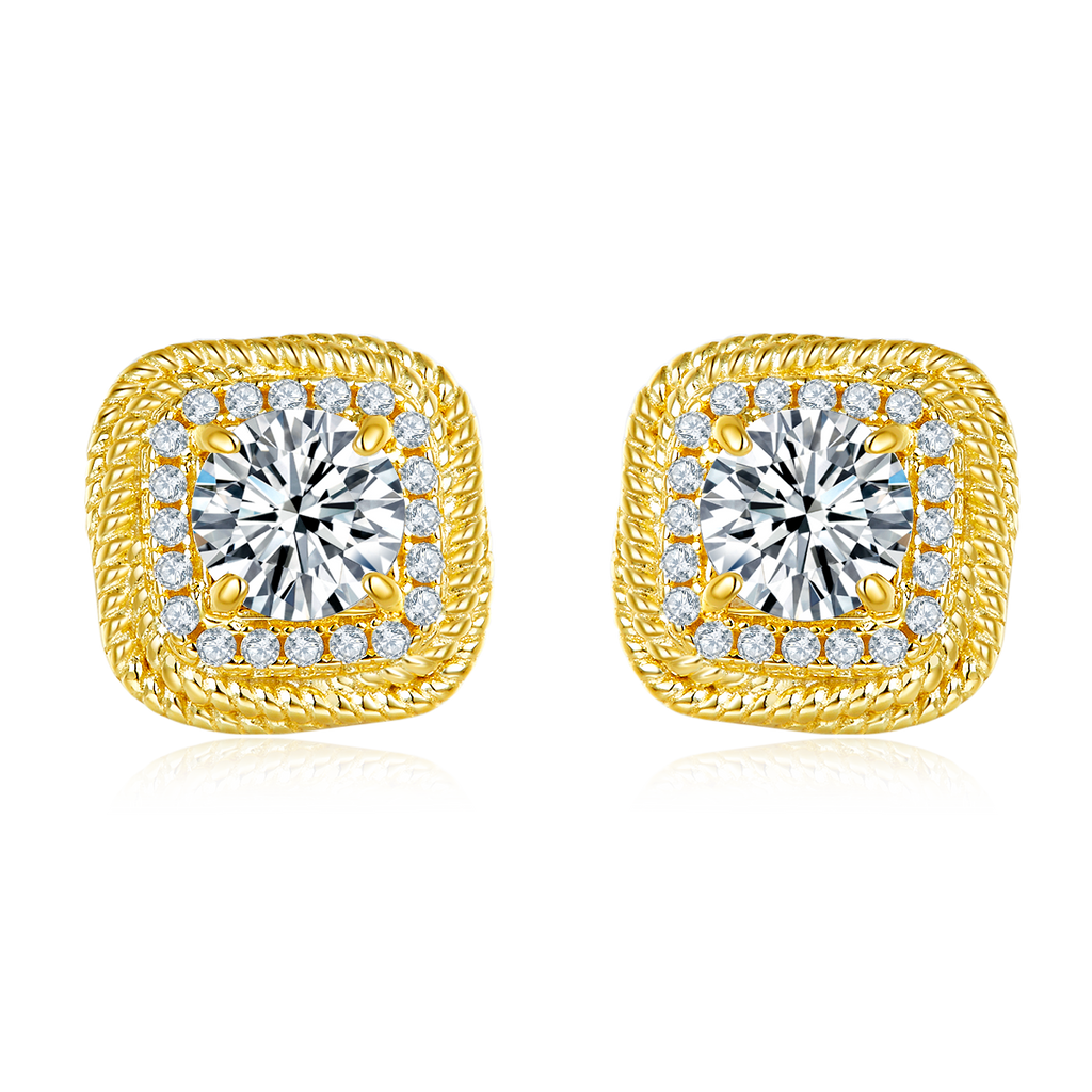 S925 Boucles d'oreilles en plaqué or sterling