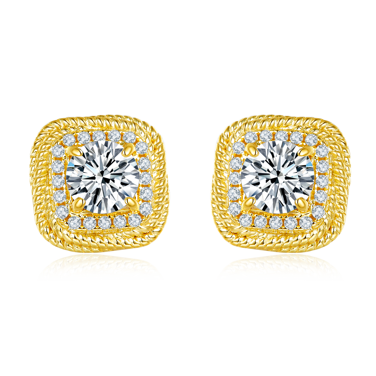 S925 Boucles d'oreilles en plaqué or sterling