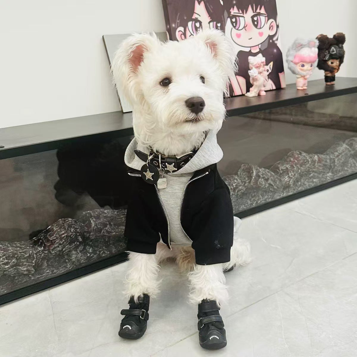 Vêtements de chien faux deux pièces automnehiver chaud Schnauzer Bichon Teddy Shiba Inu Westie Pet