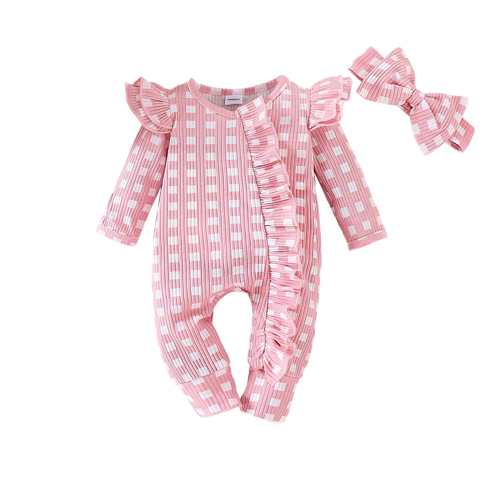 Mignon fille plie bébé à manches longues