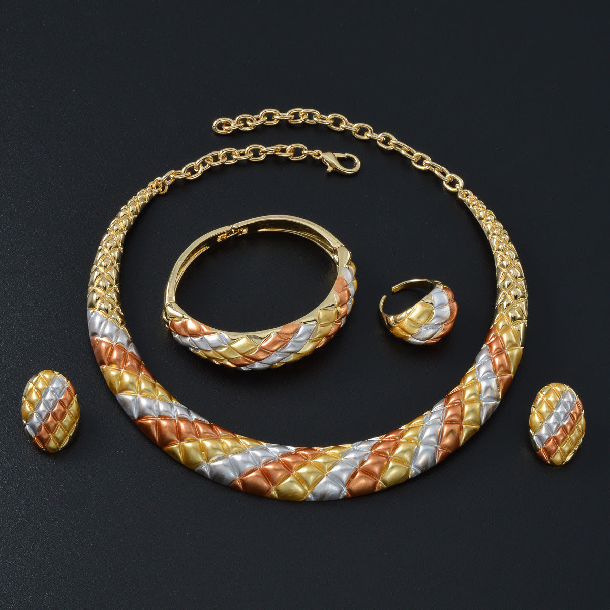 Collier Boucles d'oreilles Bracelet et bague