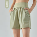 High Waist Abdomen Tuckin' Sports Shorts Été Femme Double Pocket Running Fitness Shor