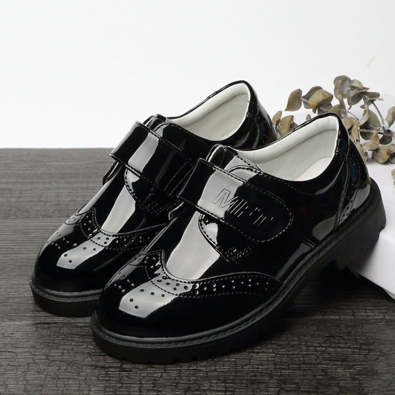 Garçons Chaussures en cuir Campus étudiant Black British Style
