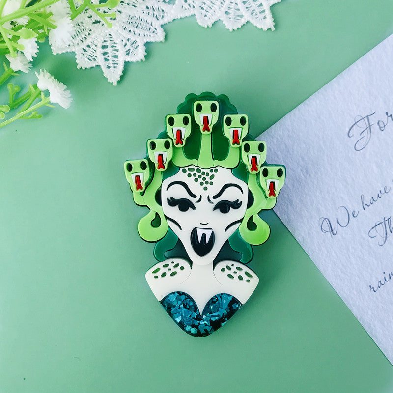 Accessoires d'insignes Gorgon Acrylique Broche