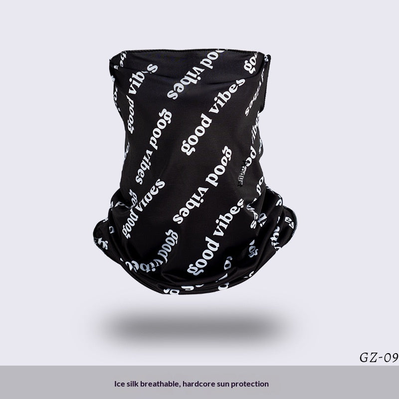 Masque de visage en boucle d'oreille en soie de glace protecteur de cou de sport